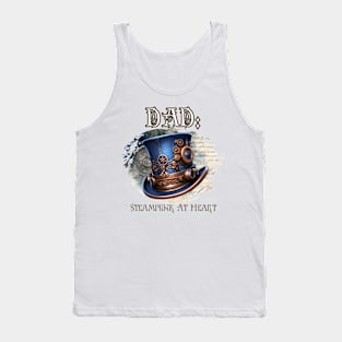 Dad: Steampunk At Heart Top Hat Tank Top